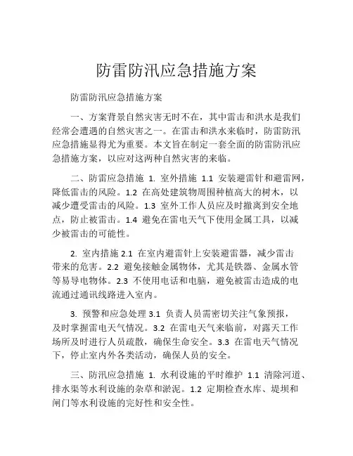 防雷防汛应急措施方案