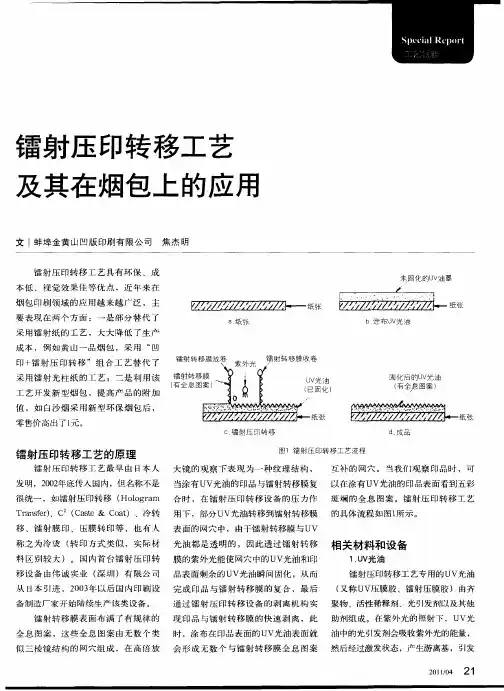 镭射压印转移工艺及其在烟包上的应用