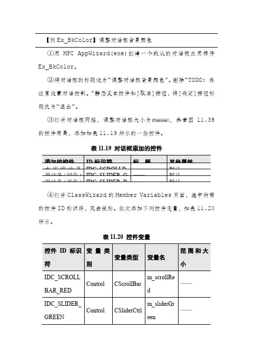 Visual C++调整对话框背景颜色代码