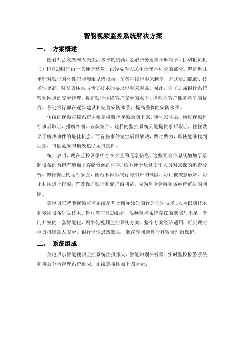 ATM智能视频监控系统解决方案