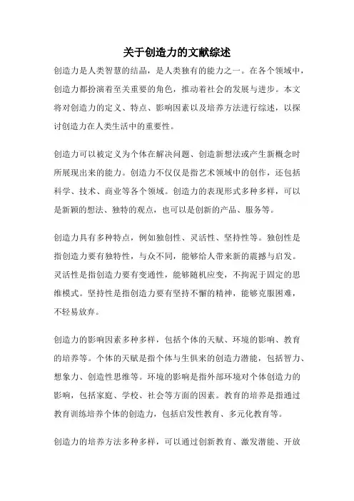 关于创造力的文献综述