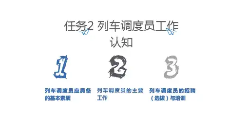 列车调度指挥-列车调度员工作认知