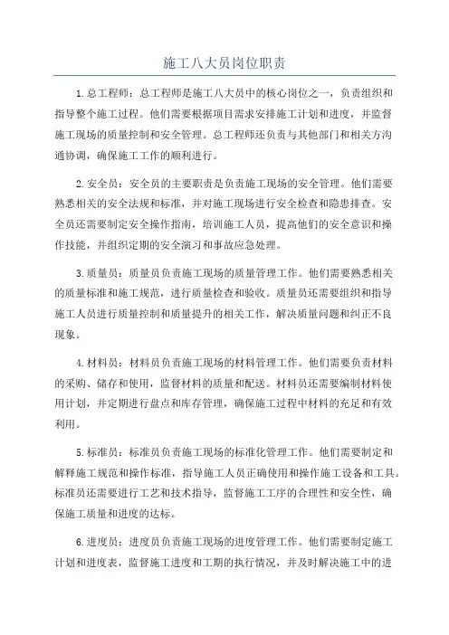 施工八大员岗位职责