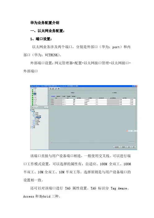 华为业务数据配置指导