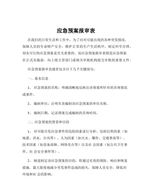 应急预案报审表
