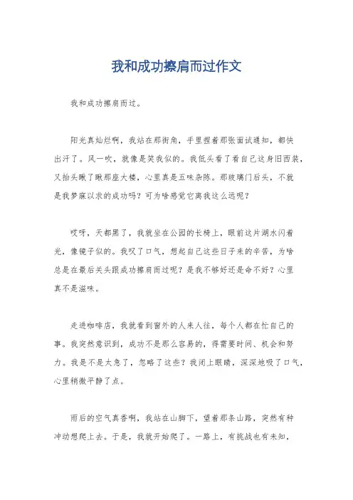 我和成功擦肩而过作文
