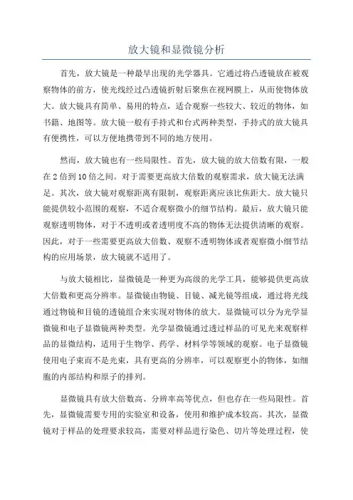 放大镜和显微镜分析