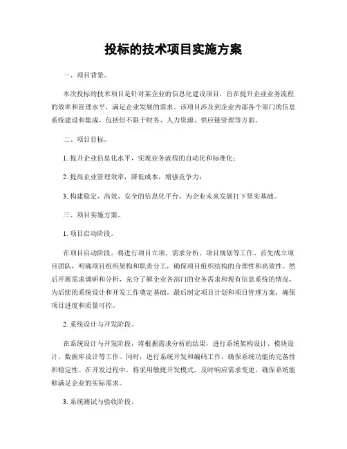 投标的技术项目实施方案
