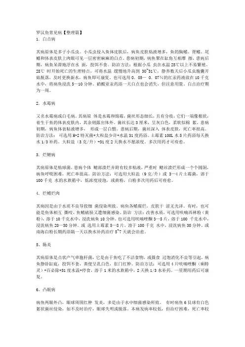 罗汉鱼常见病【整理篇】