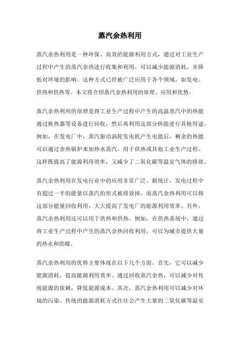 蒸汽余热利用