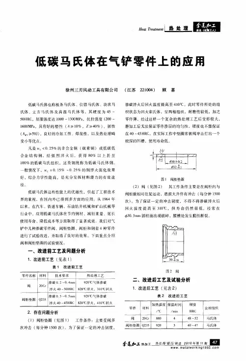 低碳马氏体在气铲零件上的应用