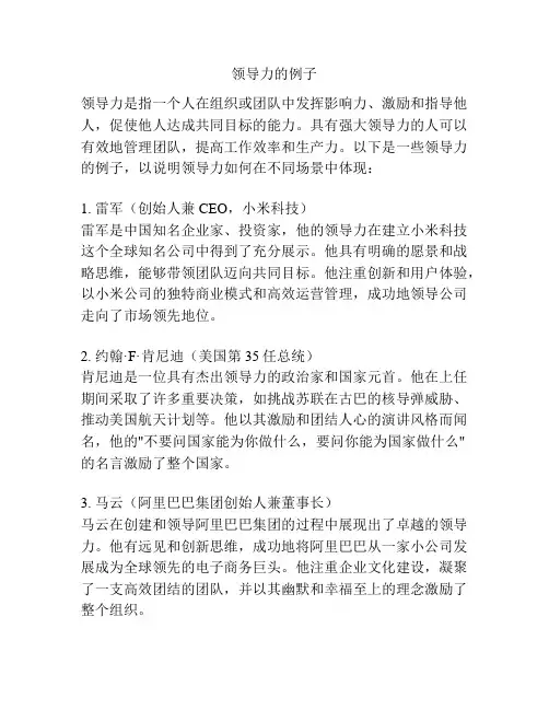 领导力的例子