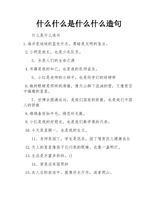 什么什么是什么什么造句