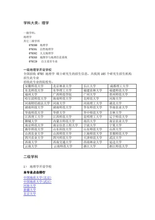 地理学考研学校