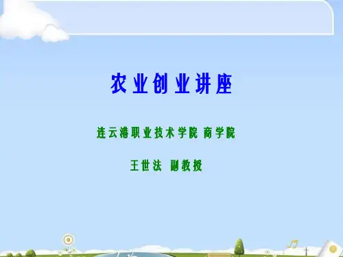 现代农业创业专题讲堂(ppt 29页)