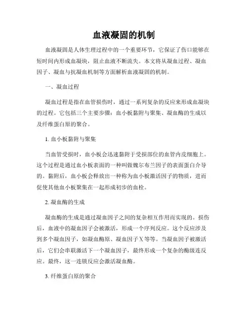 血液凝固的机制