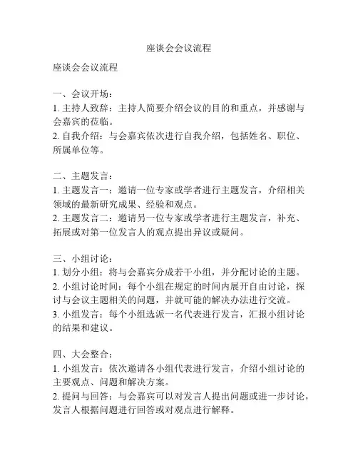 座谈会会议流程
