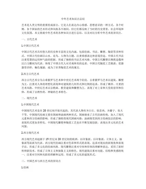 中外艺术知识点总结