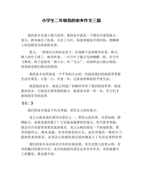 小学生二年级我的家乡作文三篇