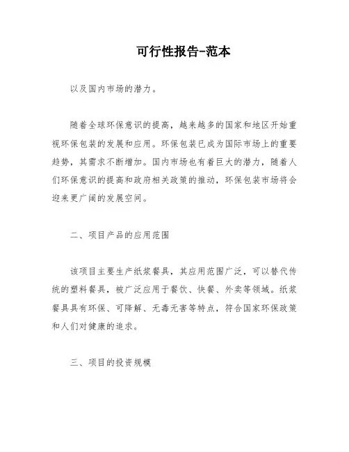 可行性报告-范本
