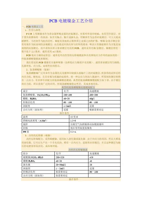 电镀镍金工艺