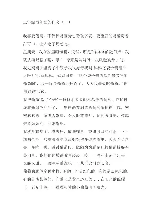 三年级描写葡萄的作文