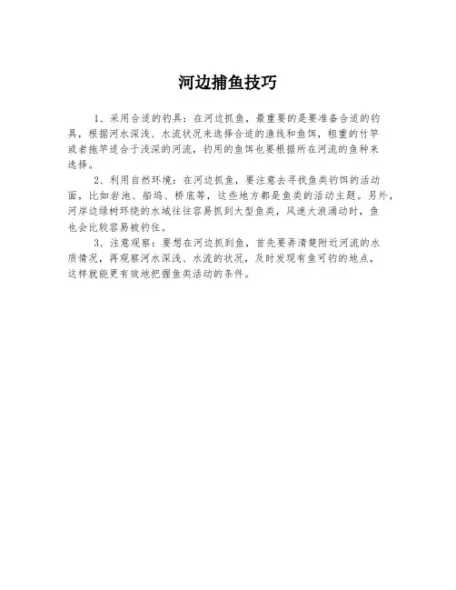 河边捕鱼技巧