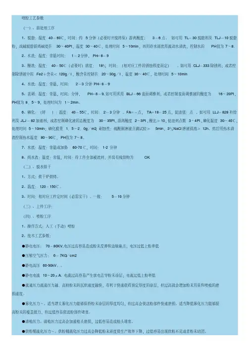 喷粉工艺参数