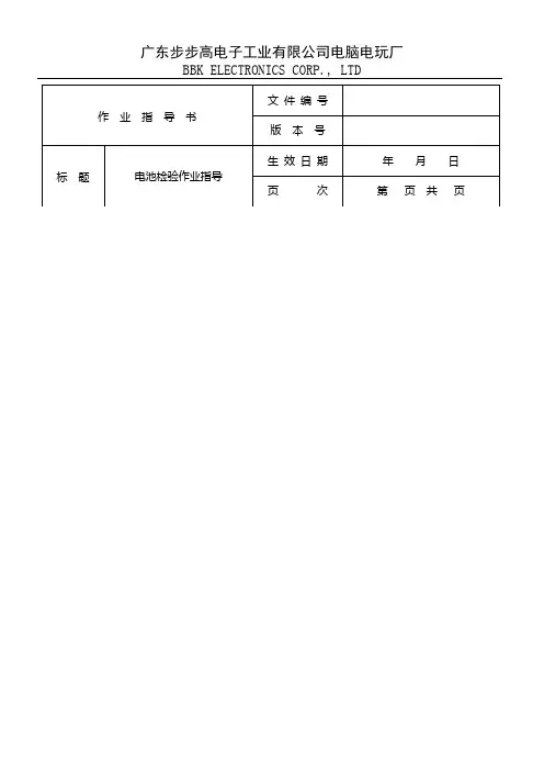 电池检验作业指导