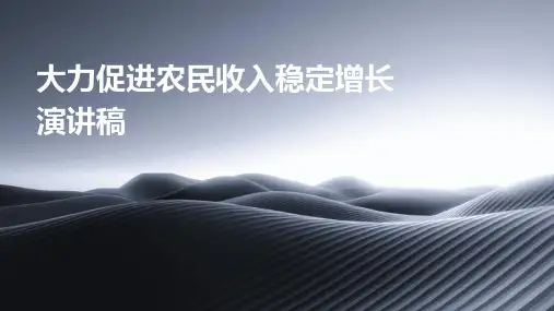 大力促进农民收入稳定增长演讲稿PPT