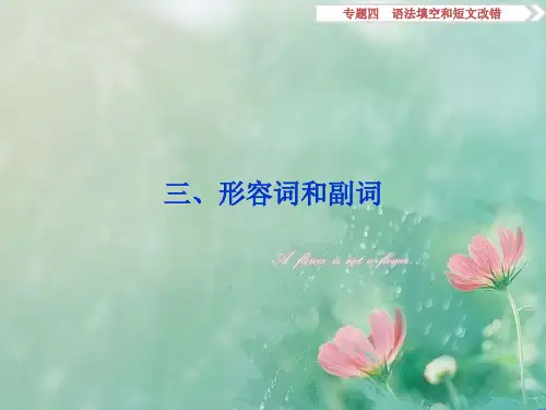 (通用版)2016高考英语二轮复习  专题四 语法填空和短文改错 第三讲 语法专题 三 形容词和副词 精品优选公开