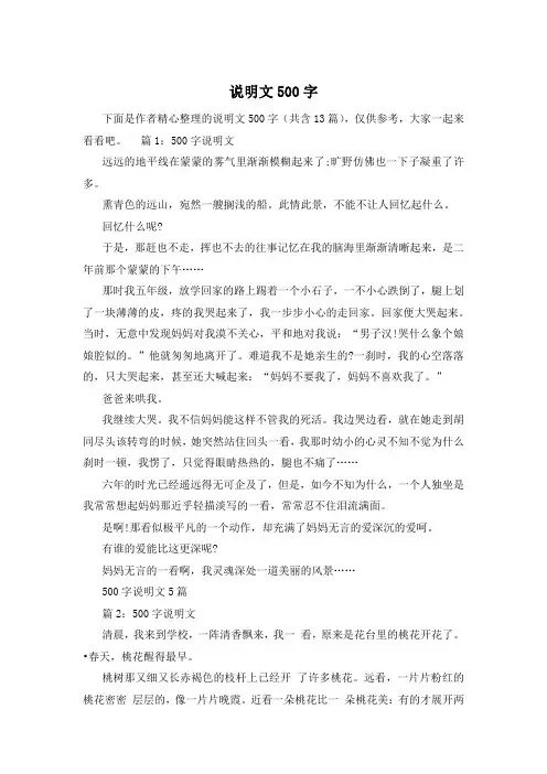 说明文500字