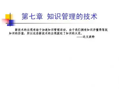 知识管理的技术(第七章)