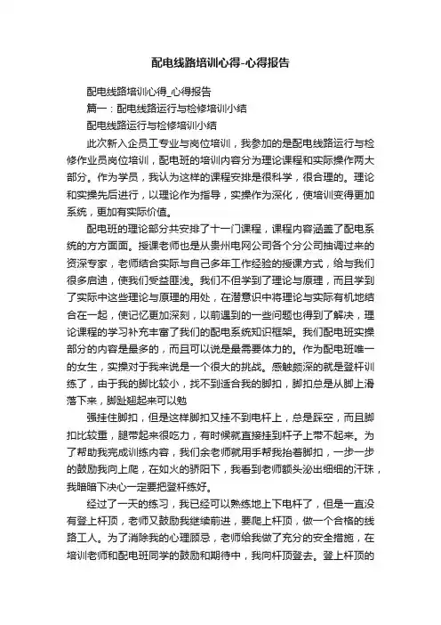 配电线路培训心得-心得报告