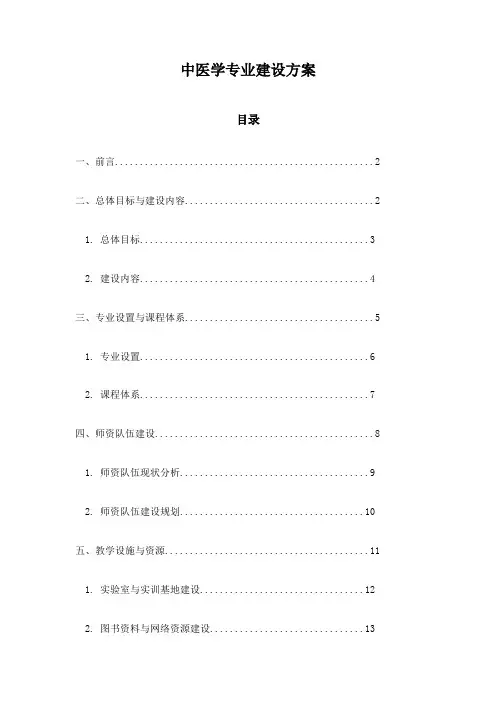 中医学专业建设方案