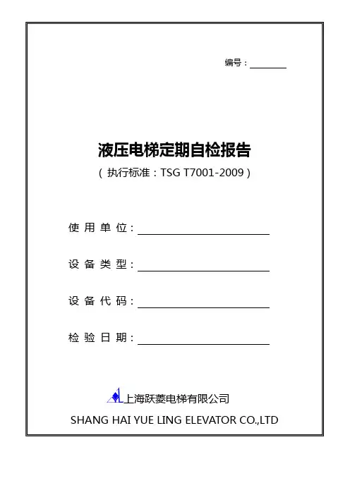 液压电梯自检报告