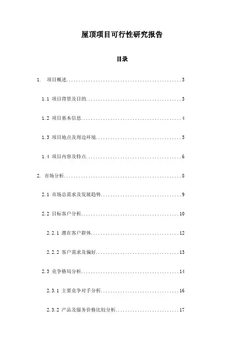 屋顶项目可行性研究报告