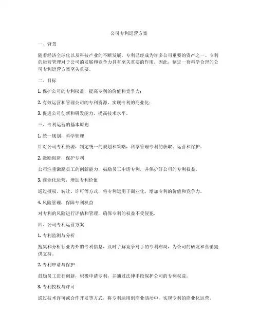 公司专利运营方案