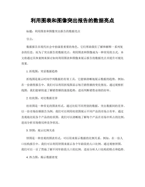利用图表和图像突出报告的数据亮点