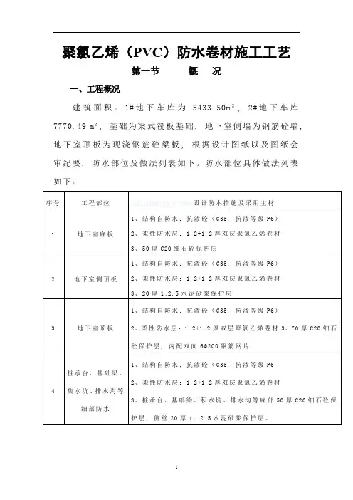 聚氯乙烯(PVC)防水卷材施工工艺
