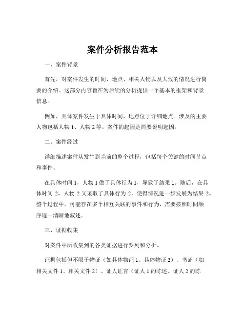 案件分析报告范本