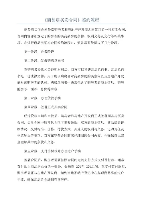 《商品房买卖合同》签约流程