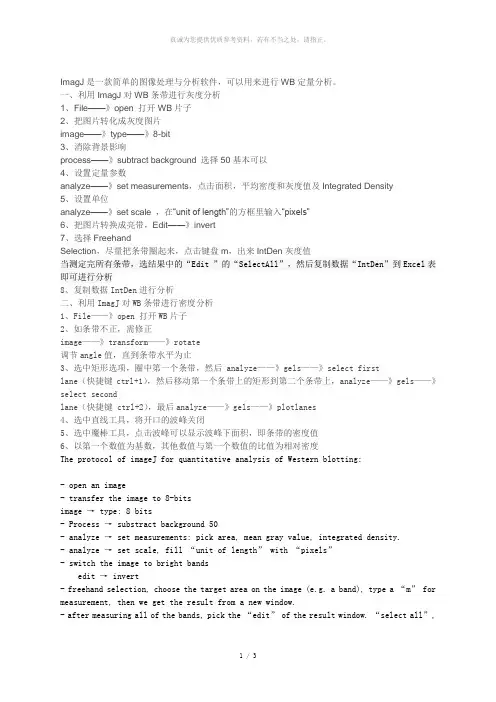 用imagej进行WB定量分析