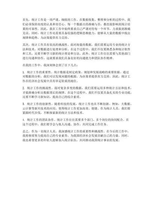 统计人员的工作感想