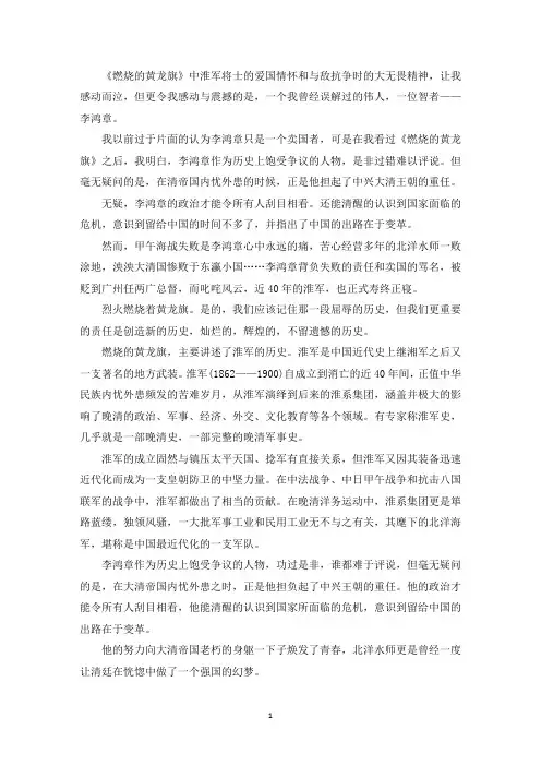 最新《燃烧的黄龙旗》观后感