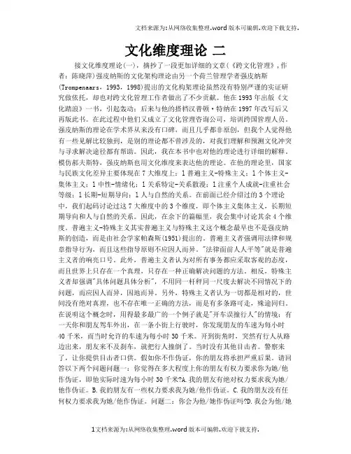 文化维度理论二