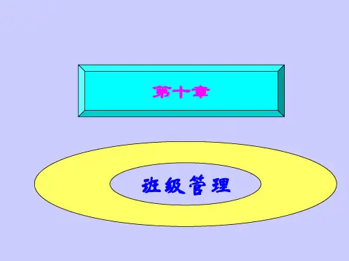 第九章 班级管理