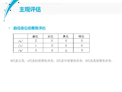 7共鸣障碍的评估言语障碍治疗技术