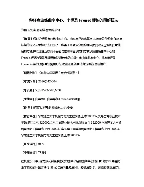 一种任意曲线曲率中心、半径及Frenet标架的图解算法