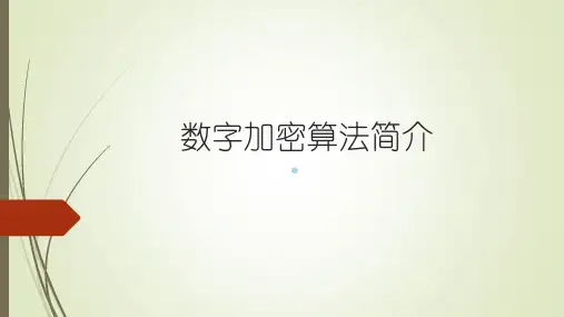 数字加密算法简介